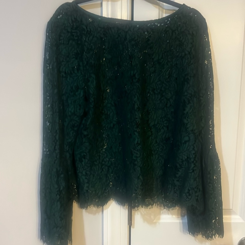 Karen Kane Green Lace long sleeved top